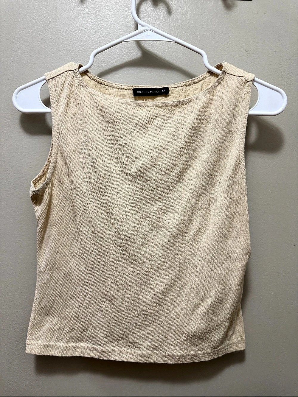 Brandy Melville Cream Tank Top Size Medium Like New